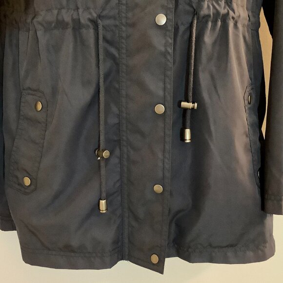 Jacket Water Resistant Hip Length Merona  Large Charcoal - Picture 4 of 12